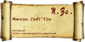 Mancsu Zsófia névjegykártya